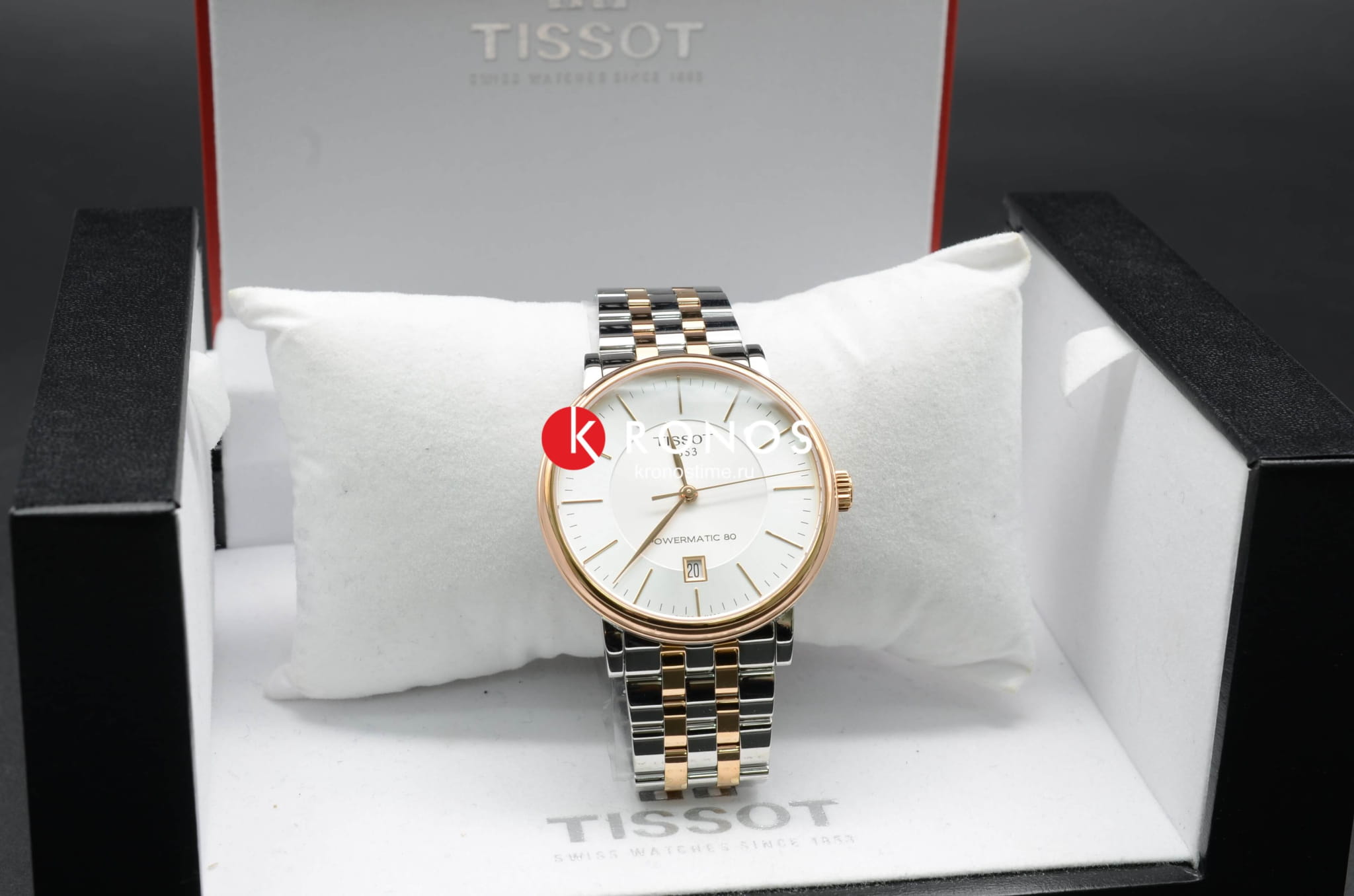 Tissot Tissot Carson Powermatic 80 T122.407.22.031.01 мужские часы белый циферблат на запястье